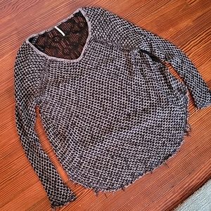 SALE! Free People Poppyseed Yarn Lace Back Light Knit Pullover Top